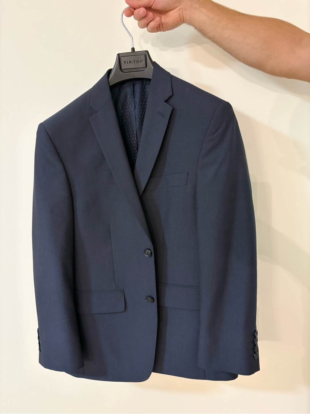 Haggar Navy Two-Button Notch Lapel Blazer